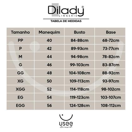 Imagem de Kit com 3 Sutiãs Adulto Sustentação Com Aro e Bojo Recortado Dilady