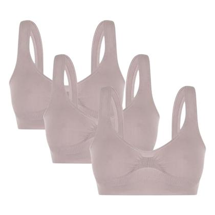 Imagem de Kit Com 3 Sutiãs Top Lupo Original Loba Sem Costura Antimicrobial Modelo Com Alça Larga
