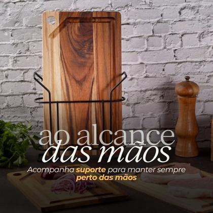 Imagem de Kit com 3 Tábuas de Corte para Carnes Legumes com Suporte em Metal - Stolf