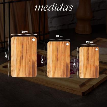 Imagem de Kit com 3 Tábuas de Corte para Carnes Legumes com Suporte em Metal - Stolf