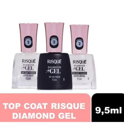 Imagem de Kit com 3 Top Coats Risqué  Fixador, Cristal e Paetê  9,5ml Cada