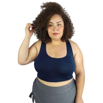 Imagem de Kit com 3 Top Plus Size Fitness Academia Treino Dia-a-dia