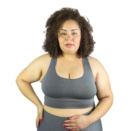 Imagem de Kit com 3 Top Plus Size Fitness Academia Treino Dia-a-dia