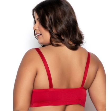 Imagem de Kit Com 3 Top Sutiã Sem Bojo Plus Size Alça Reforçada Gatria Lingerie