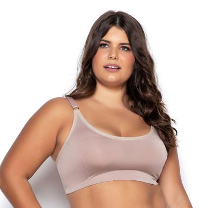 Imagem de Kit Com 3 Top Sutiã Sem Bojo Plus Size Alça Reforçada Gatria Lingerie