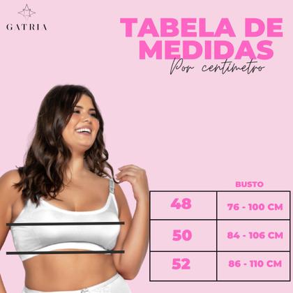Imagem de Kit Com 3 Top Sutiã Sem Bojo Plus Size Alça Reforçada Gatria Lingerie