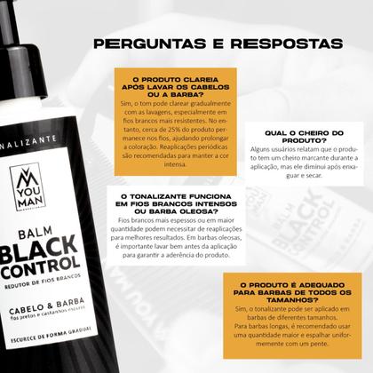 Imagem de Kit com 3 unidades do Balm escurecedor Black Control  Cabelo e barba  140 ml
