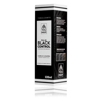 Imagem de Kit com 3 unidades do Balm escurecedor Black Control  Cabelo e barba  140 ml