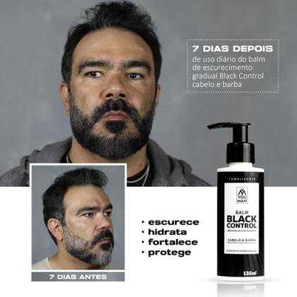 Imagem de Kit com 3 unidades do Balm escurecedor Black Control  Cabelo e barba  140 ml