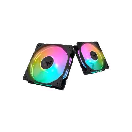 Imagem de Kit com 3 Ventoinha Asus TUF Gaming TR120 Reverse blade com controladora, 120mm, Led ARGB, Preto - 90DA00D0-B00020