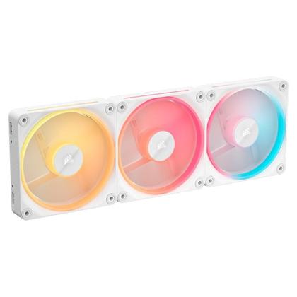 Imagem de Kit com 3 Ventoinhas Corsair LX-R RGB Series, iCUE LINK LX120-R RGB, 120mm, Branco - CO-9051054-WW