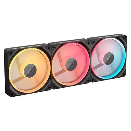Imagem de Kit com 3 Ventoinhas Corsair LX-R RGB Series, iCUE LINK LX120-R RGB, 120mm, Preto- CO-9051050-WW