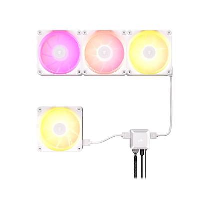 Imagem de Kit com 3 Ventoinhas Corsair LX RGB Series, iCUE LINK LX120, 120mm, Branco - CO-9051030-WW