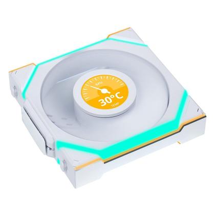 Imagem de Kit com 3 Ventoinhas Lian Li UNI FAN SL LCD, 120mm, ARGB, Branco - 12SLLCD1W3W