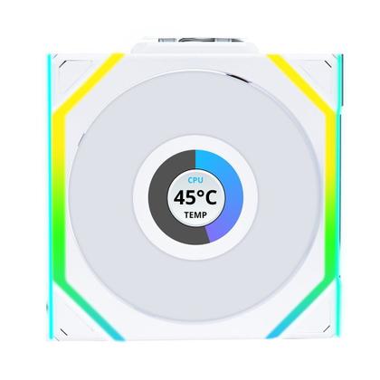 Imagem de Kit com 3 Ventoinhas Lian Li UNI FAN SL LCD, 120mm, ARGB, Branco - 12SLLCD1W3W