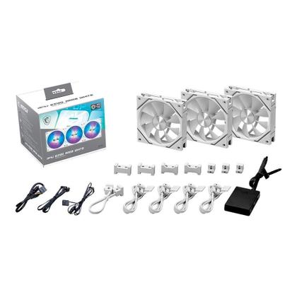 Imagem de Kit Com 3 Ventoinhas MSI MPG EZ120 ARGB 120mm, Magnetico, Branco - MPG EZ120 ARGB WHITE-3W