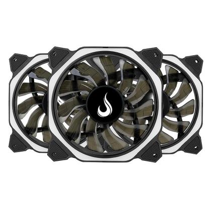 Imagem de Kit Com 3 Ventoinhas Rise Mode Aura, 120mm, RGB, Preto - RM-AU-02-RGB