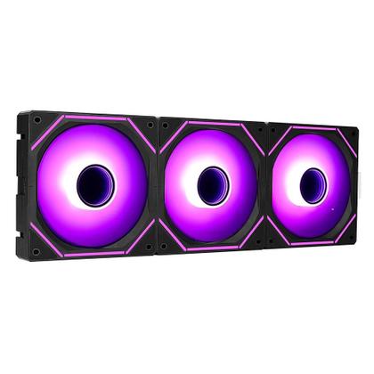 Imagem de Kit Com 3 Ventoinhas Rise Mode Magneto Pro, 120mm, Led ARGB, Preto - RM-MAPRO-ARGB-B