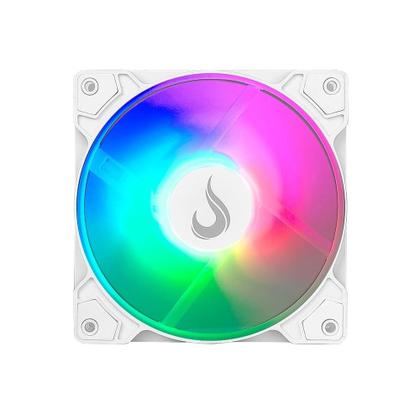 Imagem de Kit com 3 Ventoinhas Rise Mode X Led Rainbow, 120mm, Branco - RM-XLD-02-RBW