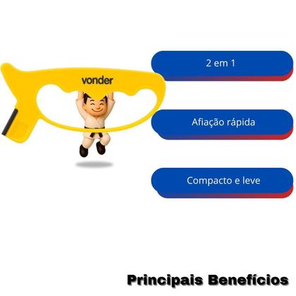 Imagem de Kit com 3 vonder afiador p/ facas c/videa