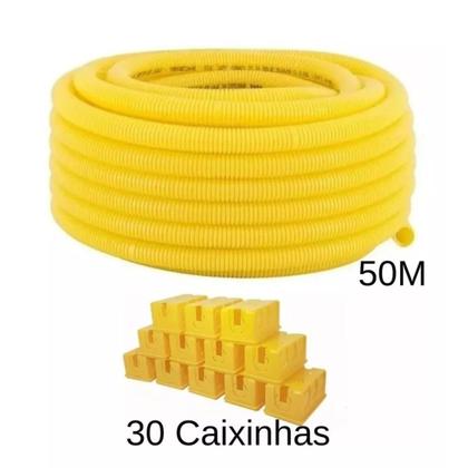 Imagem de Kit Com 30 Caixinha De Luz 4x2 + 50m Conduíte 3/4 Corrugado