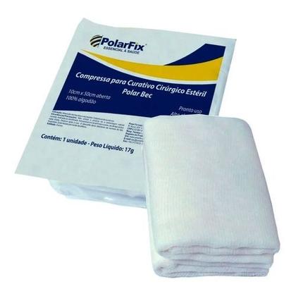 Imagem de Kit com 30 Compressas Gaze Esteril Algodonada 10x50 Polarfix