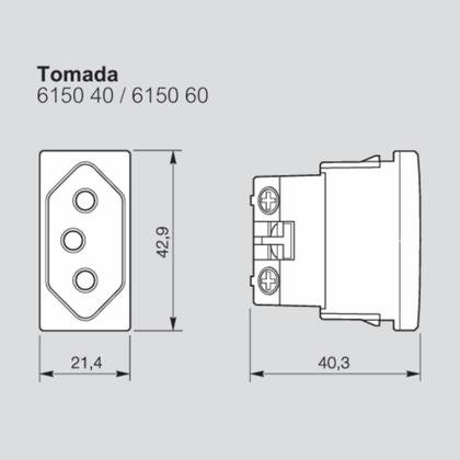 Imagem de Kit Com 30 Conjuntos Tomada Simples 10a 4x2 Pial Plus
