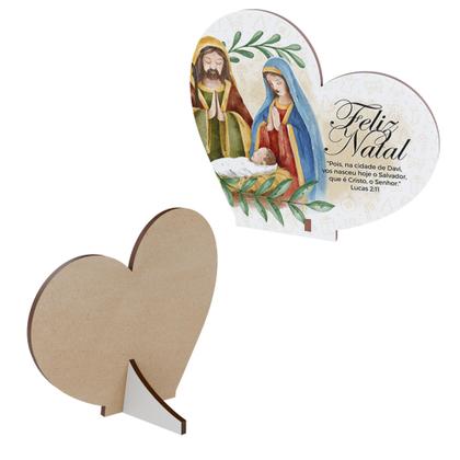 Imagem de Kit com 30 Enfeites de Natal em Formato de Coração  Decoração em MDF para Mesa e Escritório