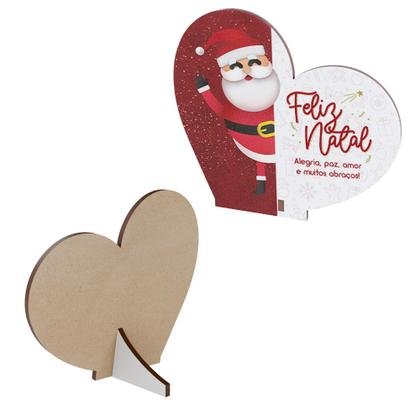 Imagem de Kit com 30 Enfeites de Natal em Formato de Coração  Decoração em MDF para Mesa e Escritório