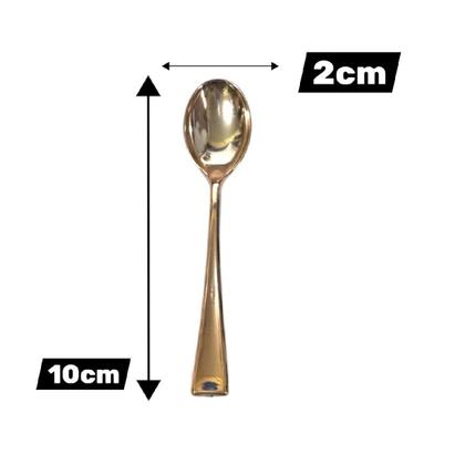 Imagem de Kit Com 30 Mini Colherzinha Rose Plástico Rigido 10Cm Festa