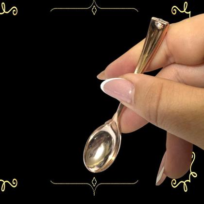 Imagem de Kit Com 30 Mini Colherzinha Rose Plástico Rigido 10Cm Festa