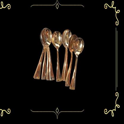 Imagem de Kit Com 30 Mini Colherzinha Rose Plástico Rigido 10Cm Festa