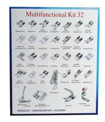Imagem de Kit Com 32 Calcadores Para Patchwork Máquina Doméstica