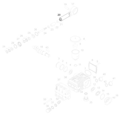 Imagem de Kit com 3un Pistão Embolo 20mm sem Trava Compatível com Lavajato Karcher HDS8/17 1.025-329.0