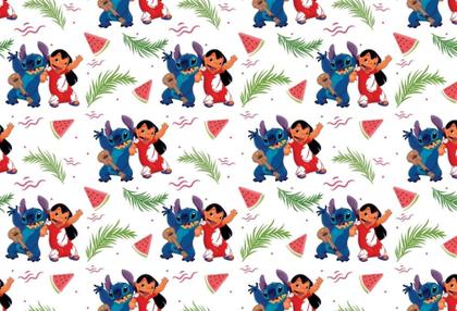 Imagem de Kit com 4 Adesivos Encapar Caderno LILO E STITCH Brochura Frente Verso 30x44cm