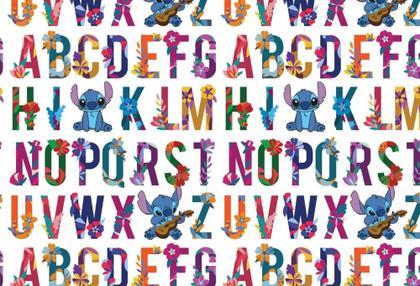 Imagem de Kit com 4 Adesivos Encapar Caderno LILO E STITCH Brochura Frente Verso 30x44cm