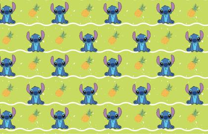 Imagem de Kit com 4 Adesivos variados para Encapar Caderno Brochura Pequeno Lilo e Stitch Frente Verso 34X22cm