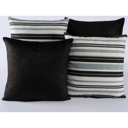 Imagem de Kit com 4 Almofadas Decorativas Jacquard Suede Sofá Sala