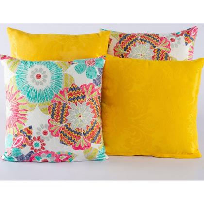 Imagem de Kit com 4 Almofadas Decorativas Lisa Estampada Sala Sofá