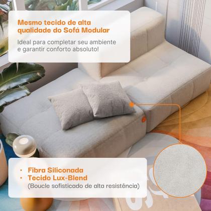 Imagem de Kit com 4 Almofadas em Bouclé com Estofamento em Fibra Siliconada - Sofá na Caixa