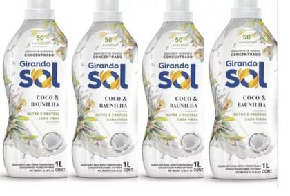 Imagem de Kit com 4 Amaciante Roupa Concentrado Coco & Baunilha 1 Lt
