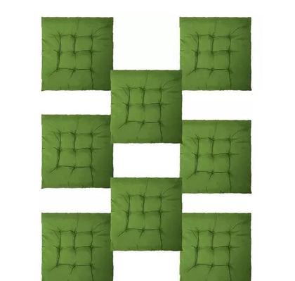 Imagem de Kit com 4 assentos para cadeira almofadas futon verde 40x40