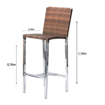 Imagem de Kit com 4 Banquetas Altas Jardim em Alumínio Fibra Capuccino - Premium Box