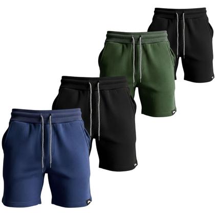 Imagem de Kit Com 4 Bermudas Moletom Masculina Adulto Dagg Premium P M G Gg
