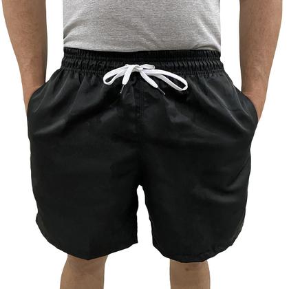 Imagem de Kit Com 4 Bermudas Praia Masculina Tactel Preta Cordões Coloridos