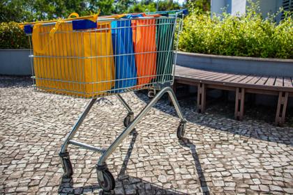 Imagem de Kit com 4 Bolsas Para Compras Coloridas