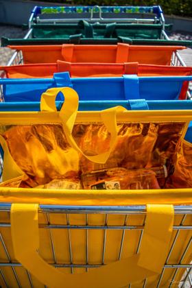 Imagem de Kit com 4 Bolsas Para Compras Coloridas