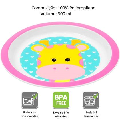 Imagem de Kit com 4 Bowls Girafa Pratinho Infantil p/ Alimentação de Bebês e Papinha Buba