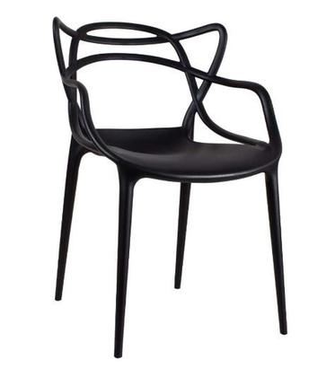 Imagem de Kit com  4 Cadeira Allegra Masters Plastico Resistente Sala,Cozinha, Jantar, Empilhavel Preta