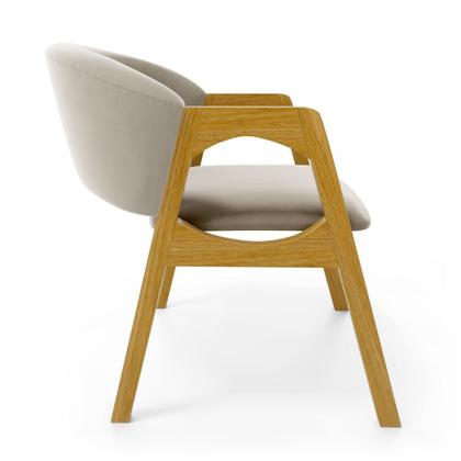 Imagem de Kit Com 4 Cadeiras Agatha Madeira Maciça Estofada Para Mesa De jantar